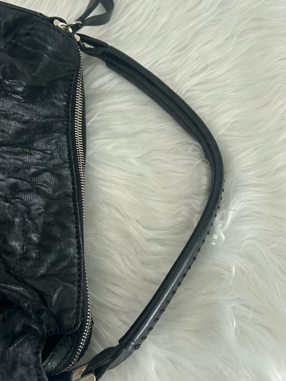 Francesco Biasia Black Italian Leather Slouchy Hobo Shoulder Bag - Picture 8 of 15